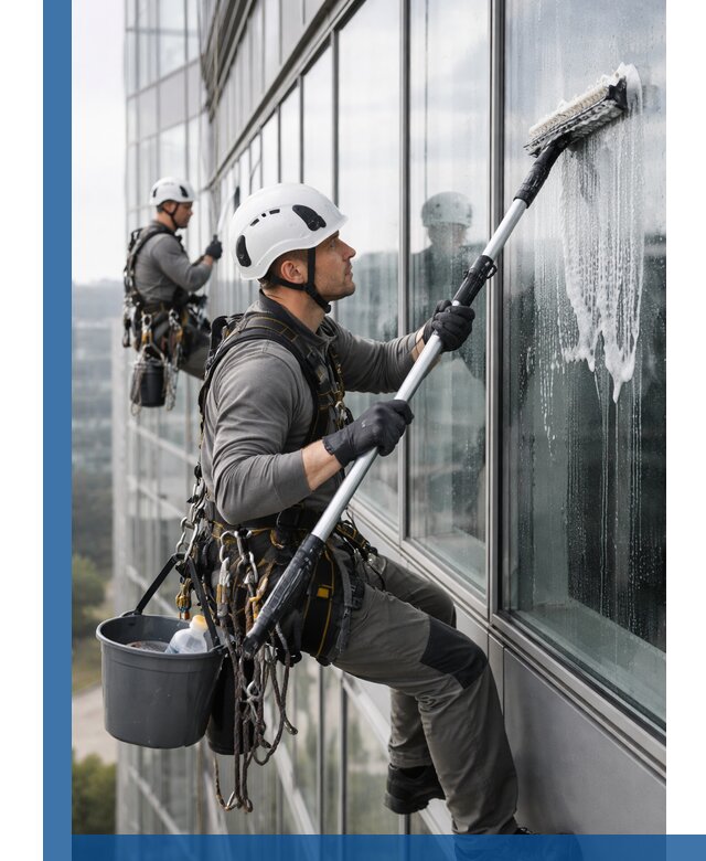 Высотная мойка сплошного остекления с выездом в Сафонове