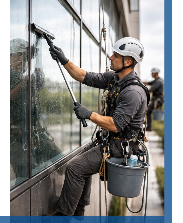 Мойка стеклянных фасадов в Сафонове от 205 р. | ВЫСОТНИК-Сфн