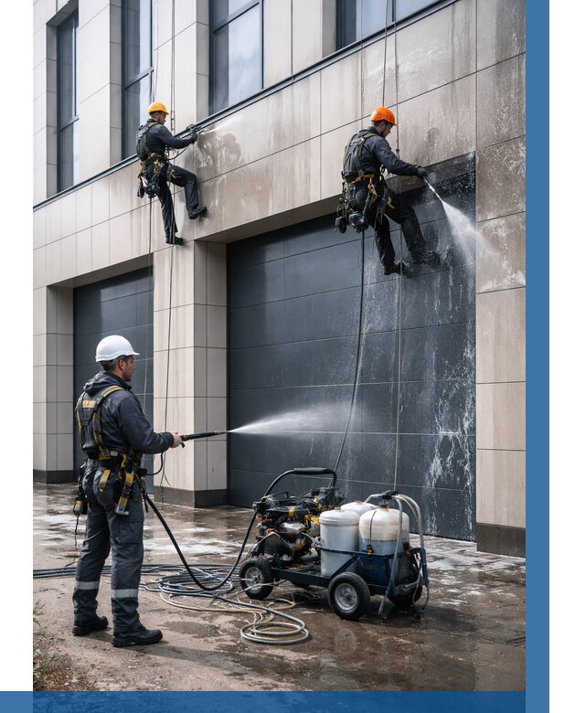 Послестроительная мойка фасада в Сафонове от 307 р. | ВЫСОТНИК-Сфн