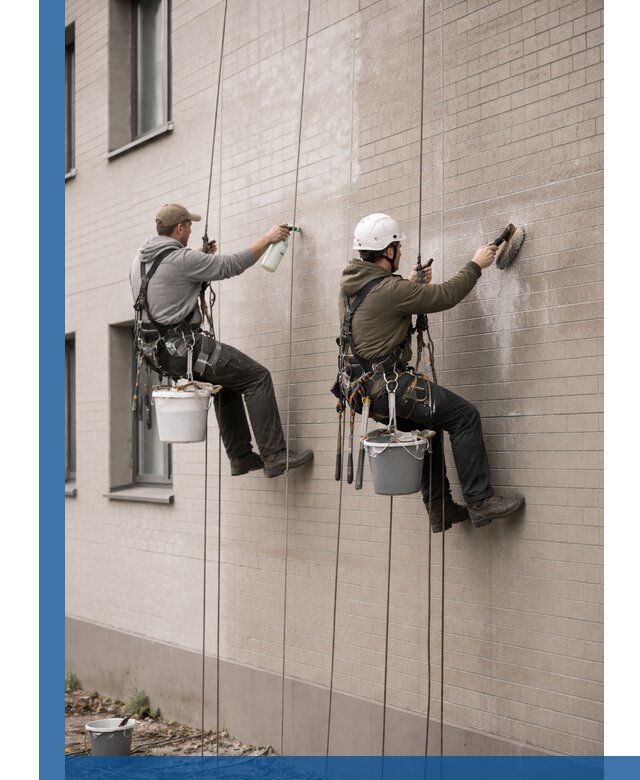 Удаление высолов с фасада зданий в Сафонове без повреждений и следов