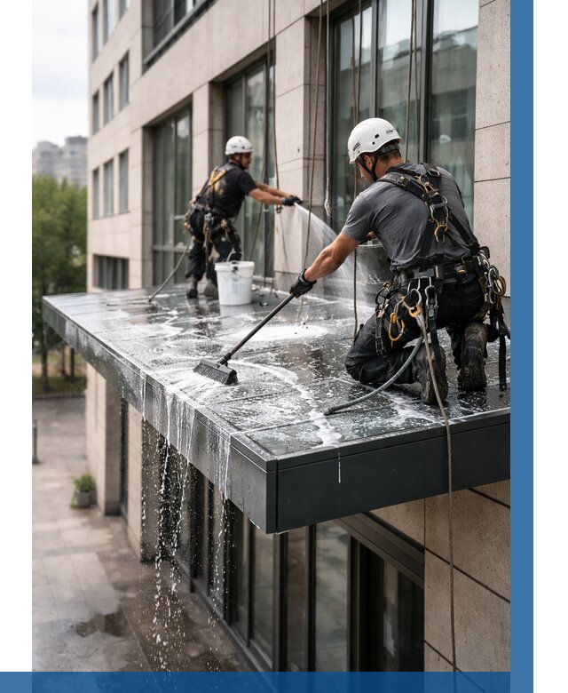 Мойка козырьков и навесов в Сафонове от 3587 р. | ВЫСОТНИК-Сфн