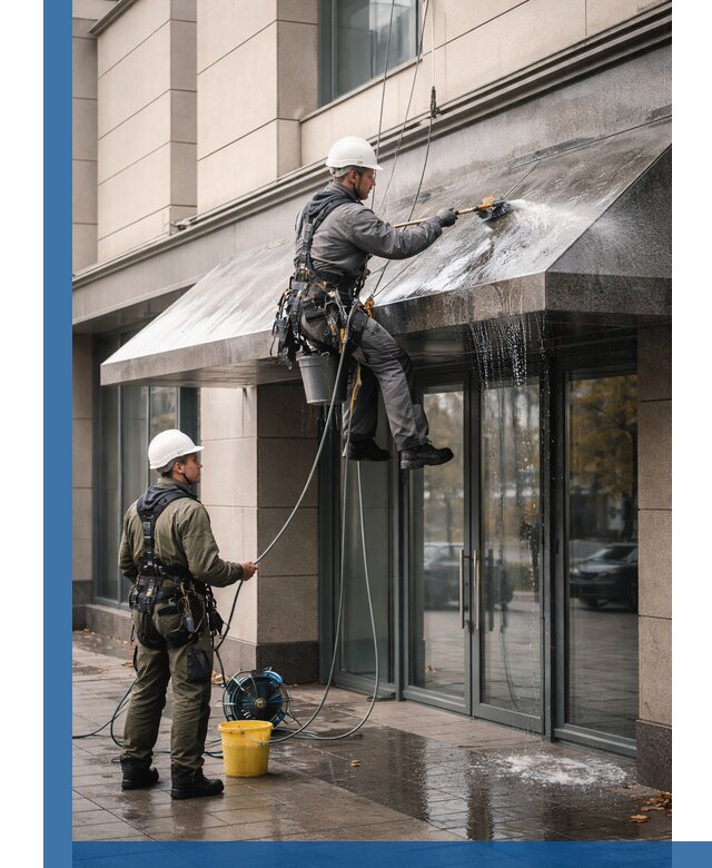 Профессиональная мойка козырьков и навесов в Сафонове