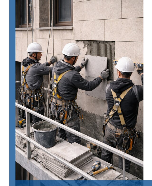 Ремонт облицовки фасада плиткой в Сафонове с гарантией