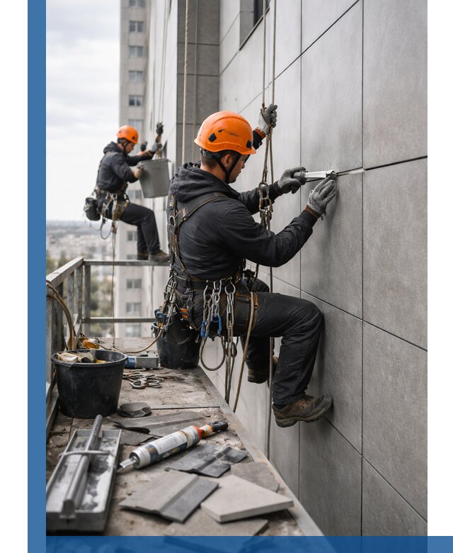 Профессиональный ремонт фасада из керамогранита в Сафонове