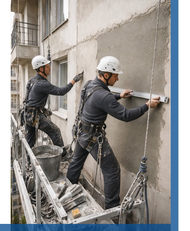 Штукатурка фасада на высоте в Сафонове от 922 р. | ВЫСОТНИК-Сфн