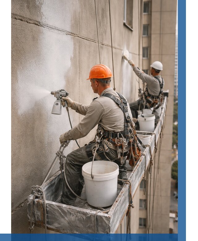 Грунтовка фасада на высоте в Сафонове от 123 р. | ВЫСОТНИК-Сфн