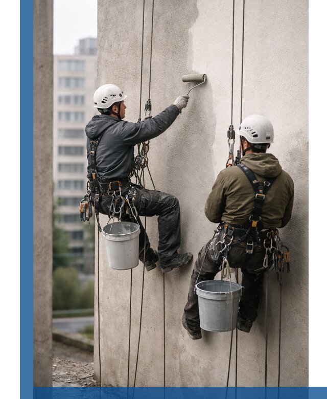 Покраска фасадов высотными альпинистами в Сафонове с гарантией