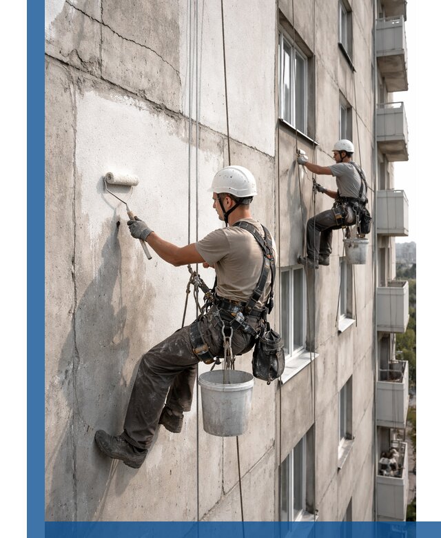 Покраска бетонного фасада в Сафонове для жилых и промышленных объектов