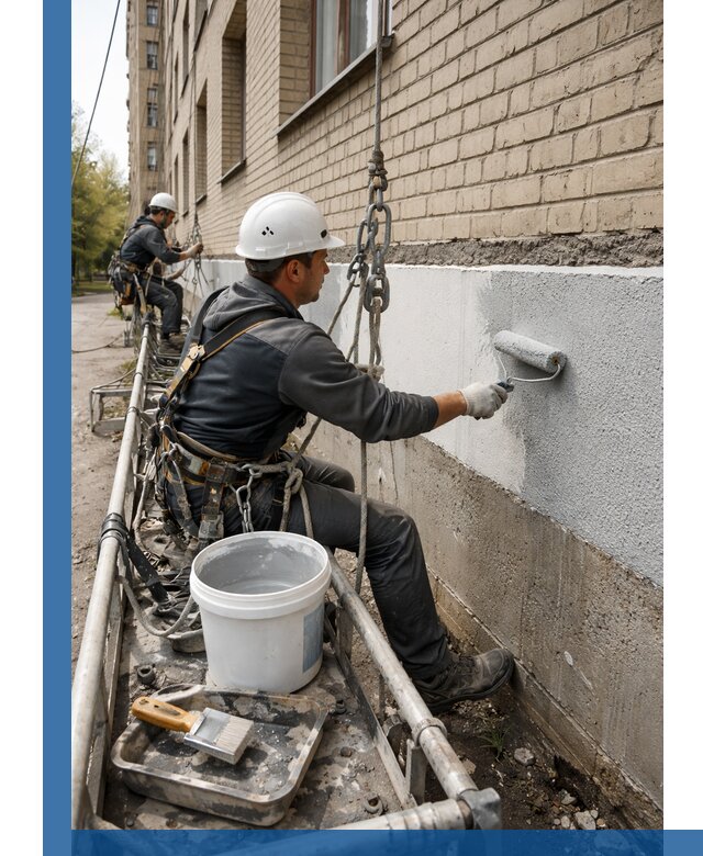 Окраска цоколя здания в Сафонове профессионально и надежно