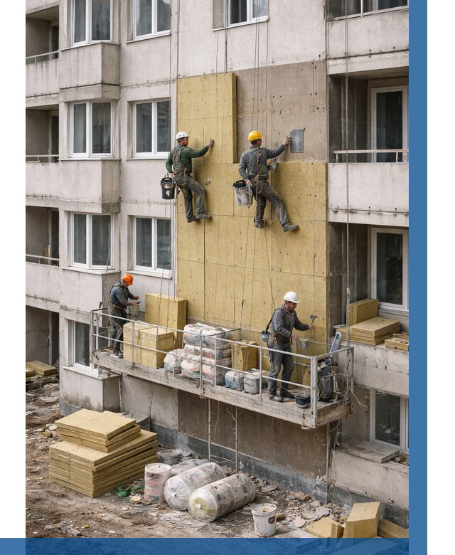 Утепление фасада минватой в Сафонове от 1537 р. | ВЫСОТНИК-Сфн