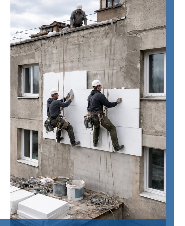 Утепление фасада пенополистиролом в Сафонове от 1845 р. | ВЫСОТНИК-Сфн