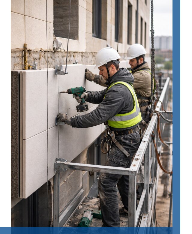 Монтаж фасадных термопанелей в Сафонове от 1537 р. | ВЫСОТНИК-Сфн