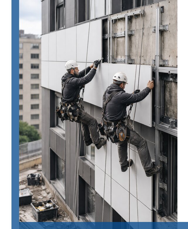 Монтаж композитных панелей фасада в Сафонове под ключ