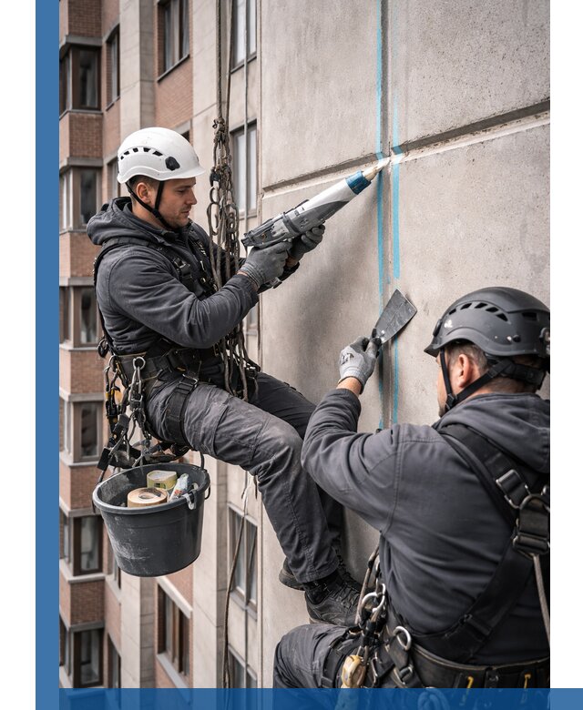Вторичная герметизация швов фасада и кровли в Сафонове
