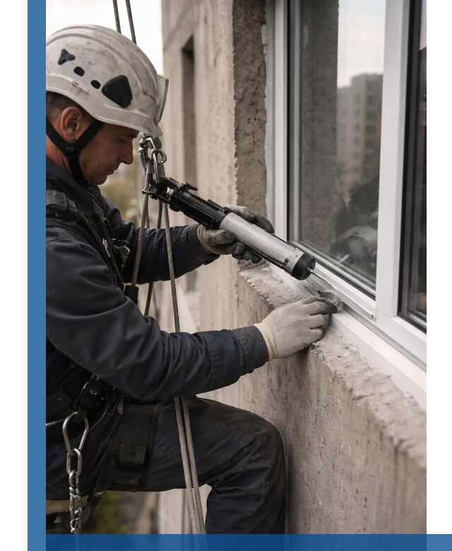 Герметизация оконных швов снаружи в Сафонове профессионально