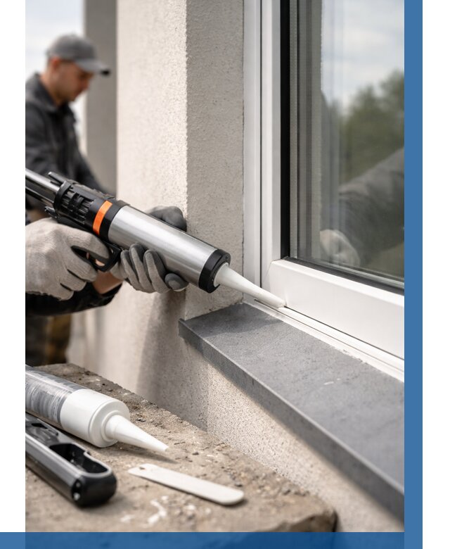 Герметизация монтажных швов окон в Сафонове от 666 р. | ВЫСОТНИК-Сфн