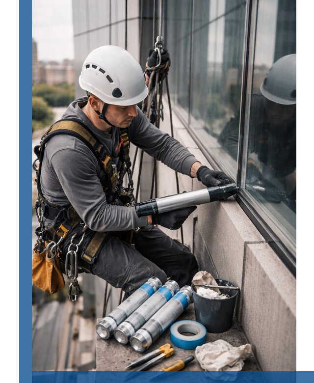 Герметизация стыков витража в Сафонове для герметичных фасадов