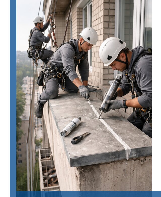 Герметизация балконного козырька в Сафонове профессионально