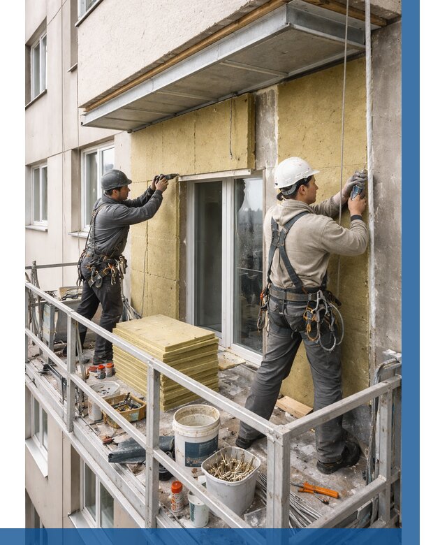 Утепление балкона снаружи в Сафонове от 1640 р. под ключ ВЫСОТНИК-Сфн