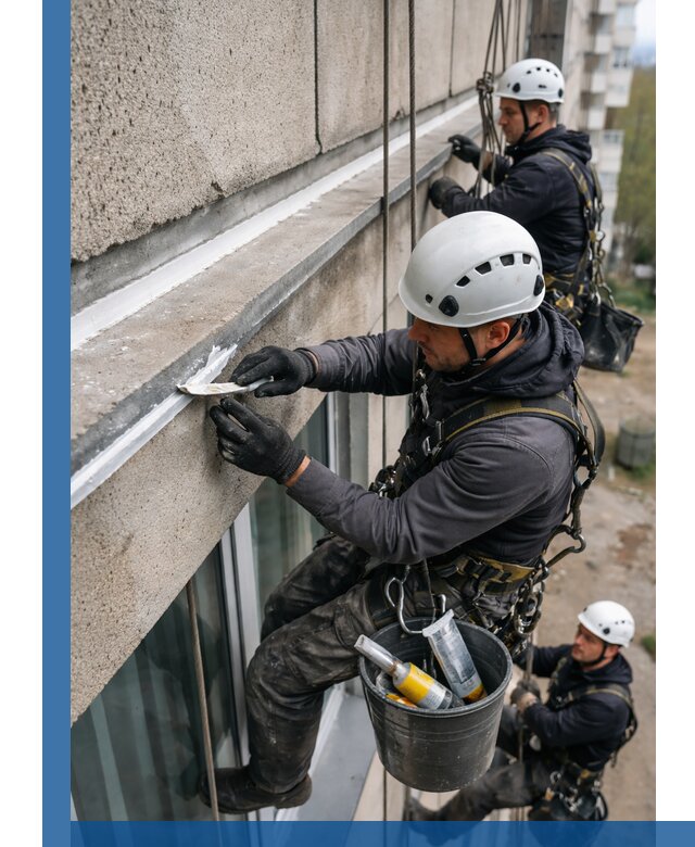 Герметизация примыкания балкона в Сафонове под ключ с гарантией