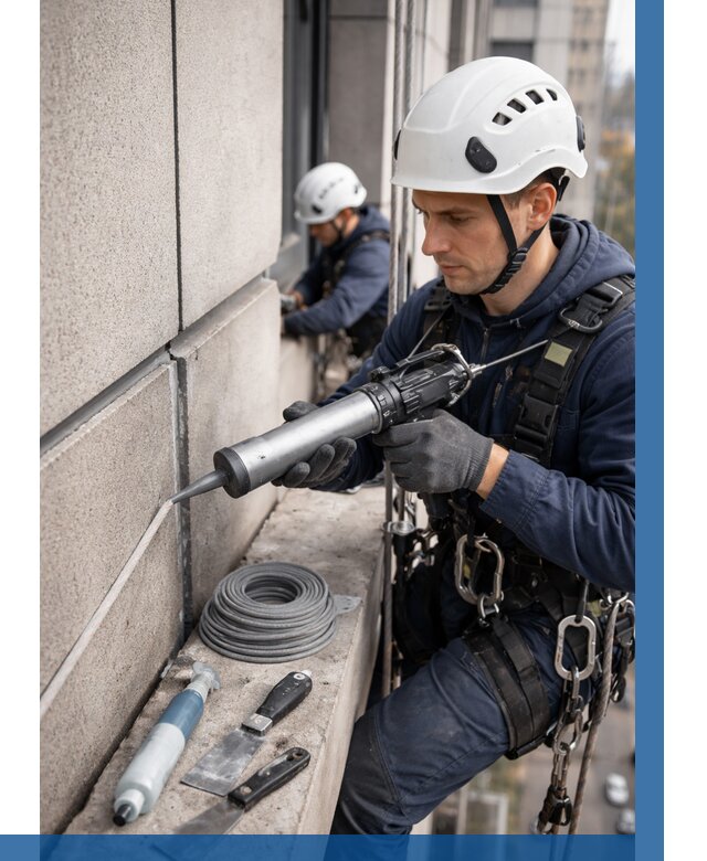 Герметизация деформационных швов фасада в Сафонове от 717 | ВЫСОТНИК-Сфн