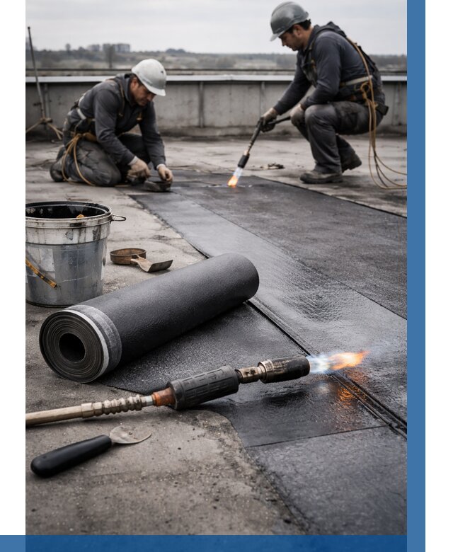 Ремонт рулонной кровли в Сафонове от 666 р. | ВЫСОТНИК-Сфн