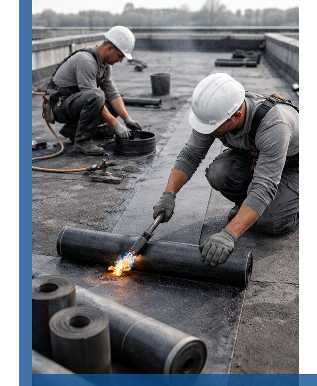 Ремонт рулонной кровли в Сафонове герметизация и восстановление