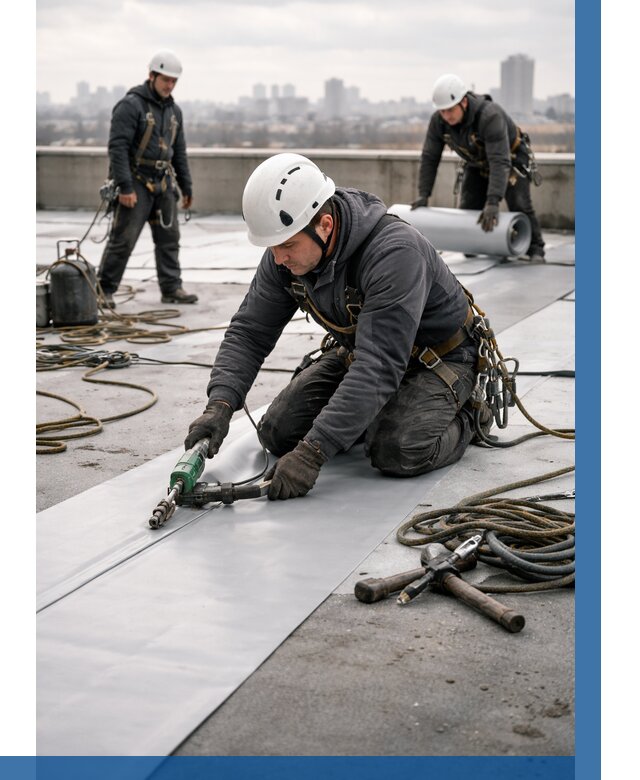 Ремонт мембранной кровли в Сафонове от 1845 р./м2 | ВЫСОТНИК-Сфн