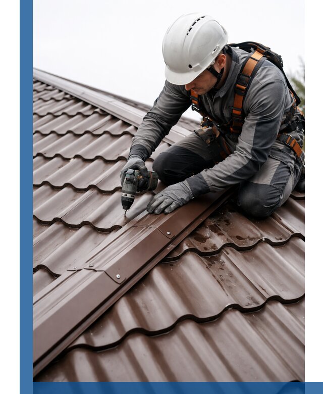 Ремонт металлочерепицы на крыше в Сафонове профессионально