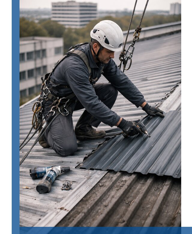 Ремонт профнастила на кровле в Сафонове, работы под ключ