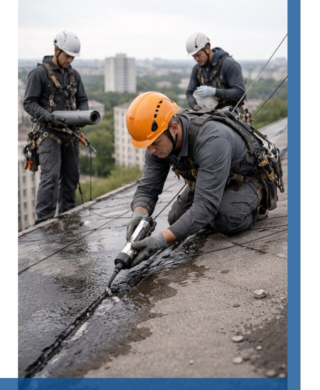 Устранение протечек кровли в Сафонове от 12298 р. | ВЫСОТНИК-Сфн