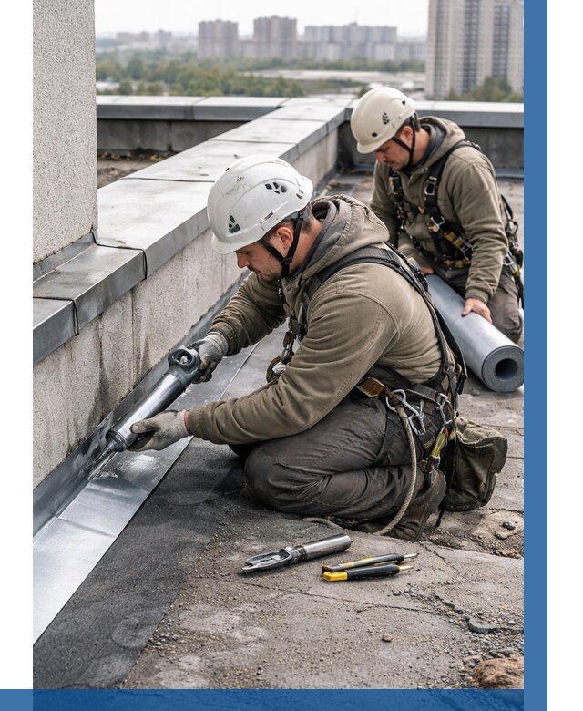 Ремонт кровельных примыканий в Сафонове от 1230 р. | ВЫСОТНИК-Сфн