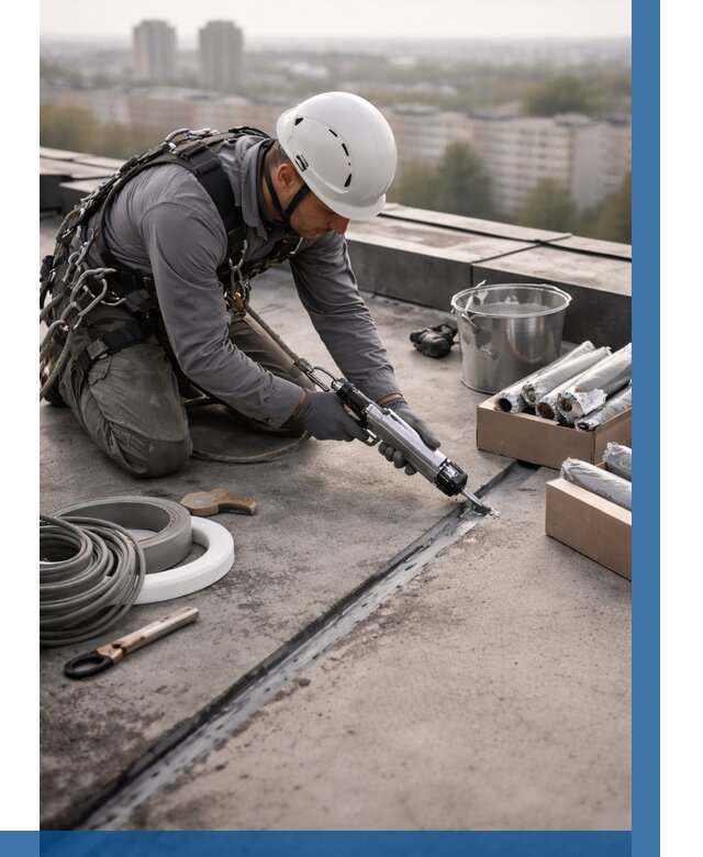 Герметизация швов кровли в Сафонове от 461 р./м2 | ВЫСОТНИК-Сфн