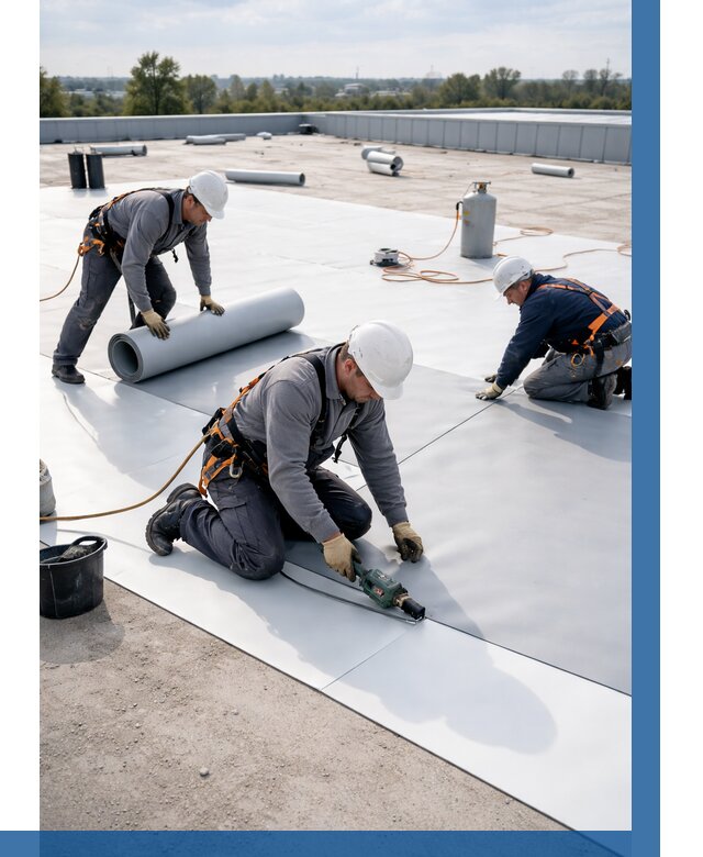 Монтаж мембранной кровли под ключ в Сафонове от 1230 р. | ВЫСОТНИК-Сфн