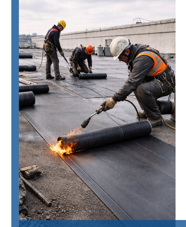 Монтаж наплавляемой кровли в Сафонове профессионально