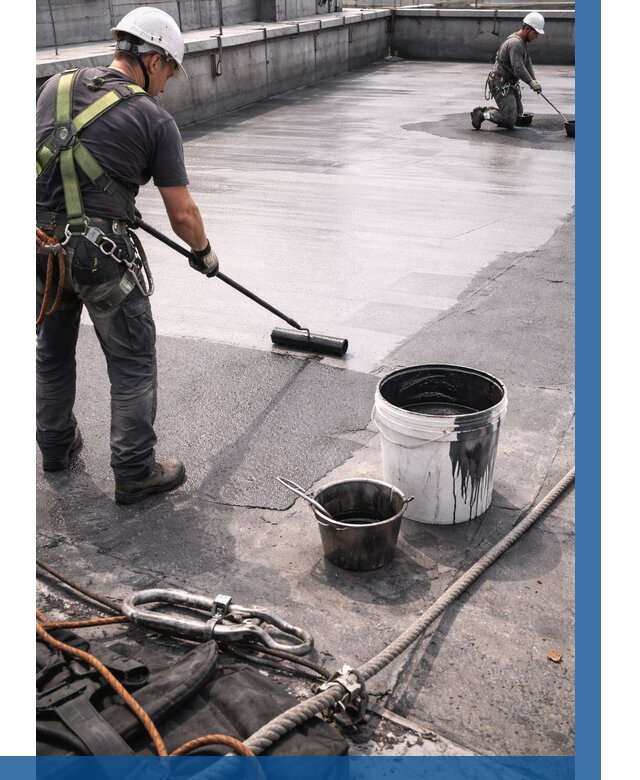 Гидроизоляция кровли жидкой резиной в Сафонове от 512 р. | ВЫСОТНИК-Сфн