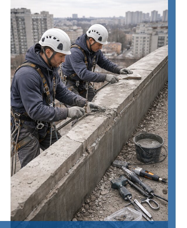 Ремонт парапета на кровле в Сафонове от 1537 р. | ВЫСОТНИК-Сфн