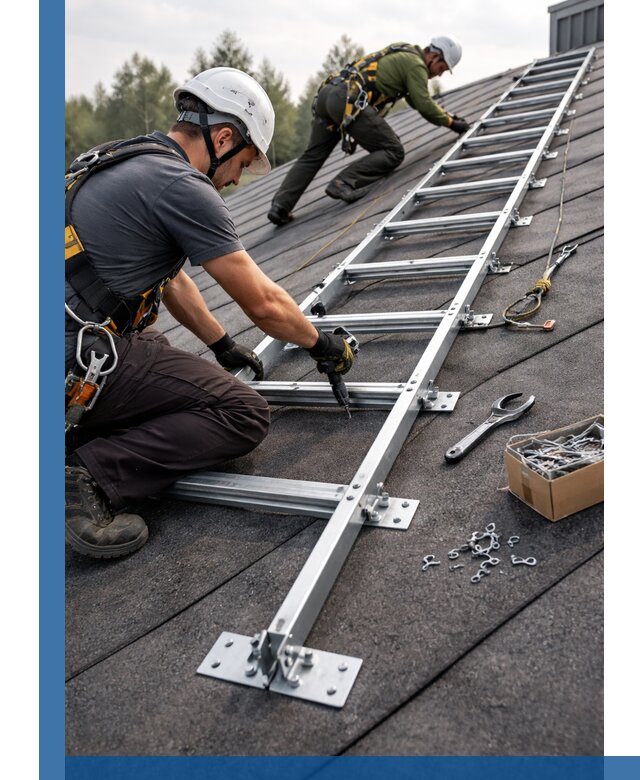 Профессиональный монтаж кровельной лестницы в Сафонове под ключ