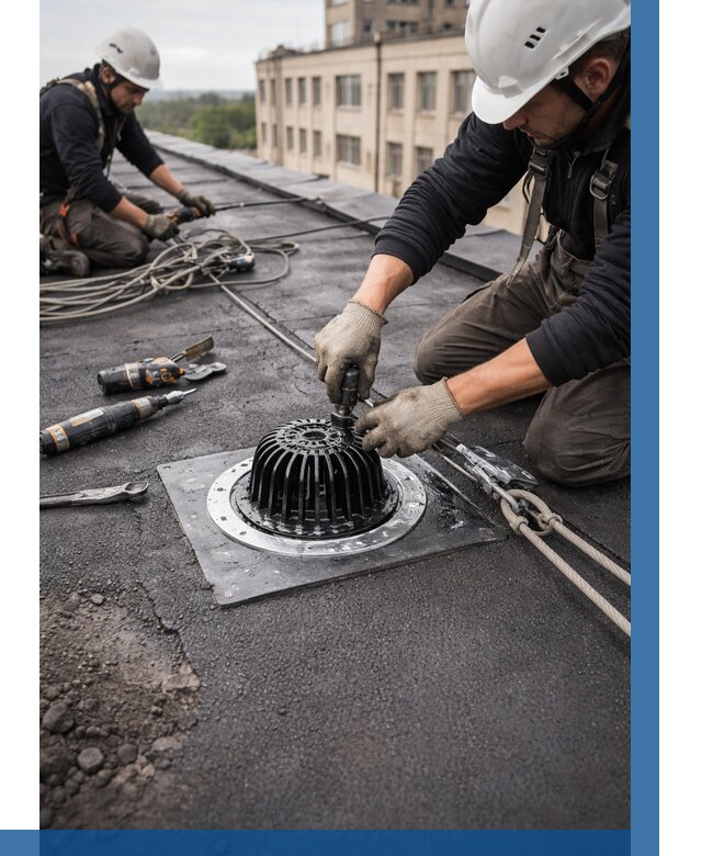 Установка водосточных воронок в Сафонове цена от 3587 р. | ВЫСОТНИК-Сфн