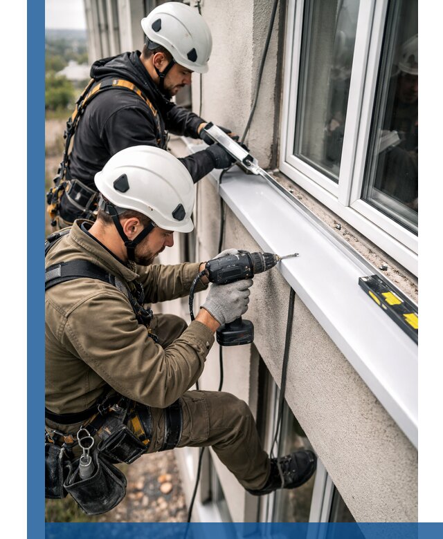 Профессиональный монтаж оконных отливов и отведения воды в Сафонове