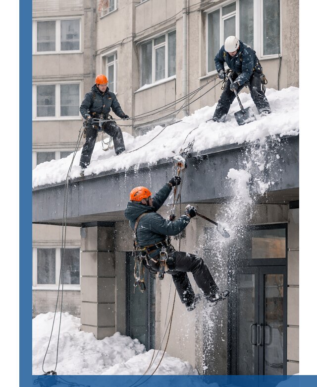 Безопасная очистка навесов от снега в Сафонове круглогодично