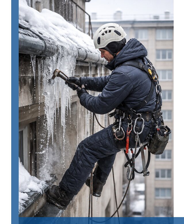Удаление наледи и чистка водостоков в Сафонове оперативно и безопасно