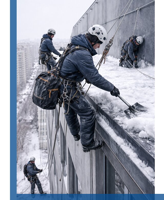 Абонентское обслуживание кровли зимой в Сафонове регулярный уход