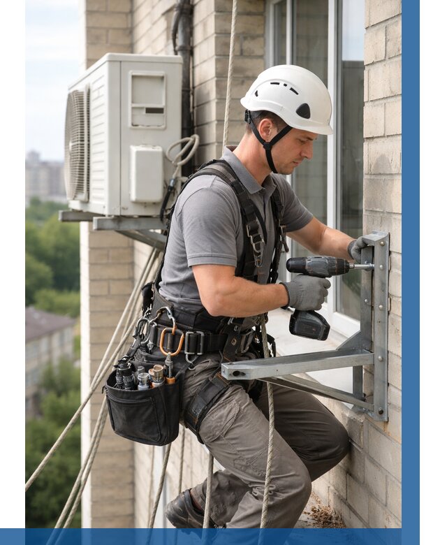 Установка кронштейнов кондиционера в Сафонове от 3587 р. | ВЫСОТНИК-Сфн