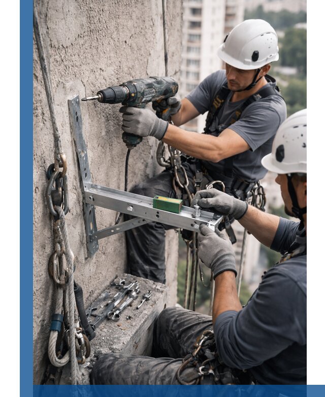 Установка кронштейнов кондиционера и крепежа в Сафонове