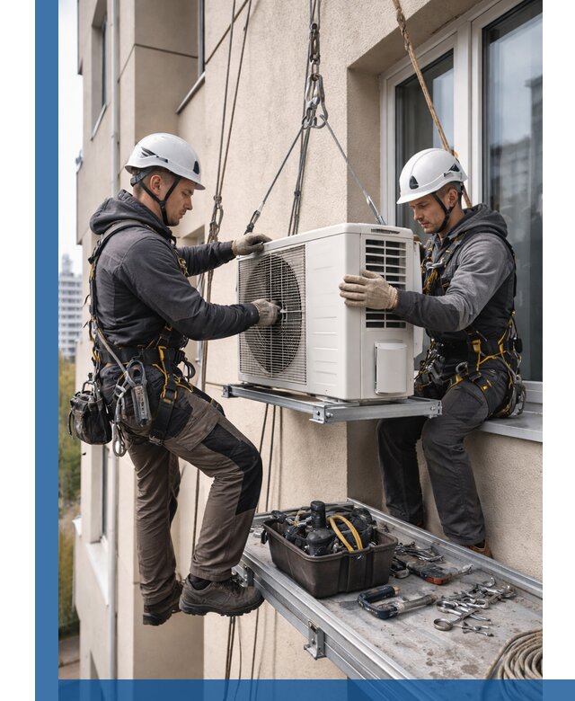 Перенос внешнего блока кондиционера в Сафонове с монтажом и крепежом