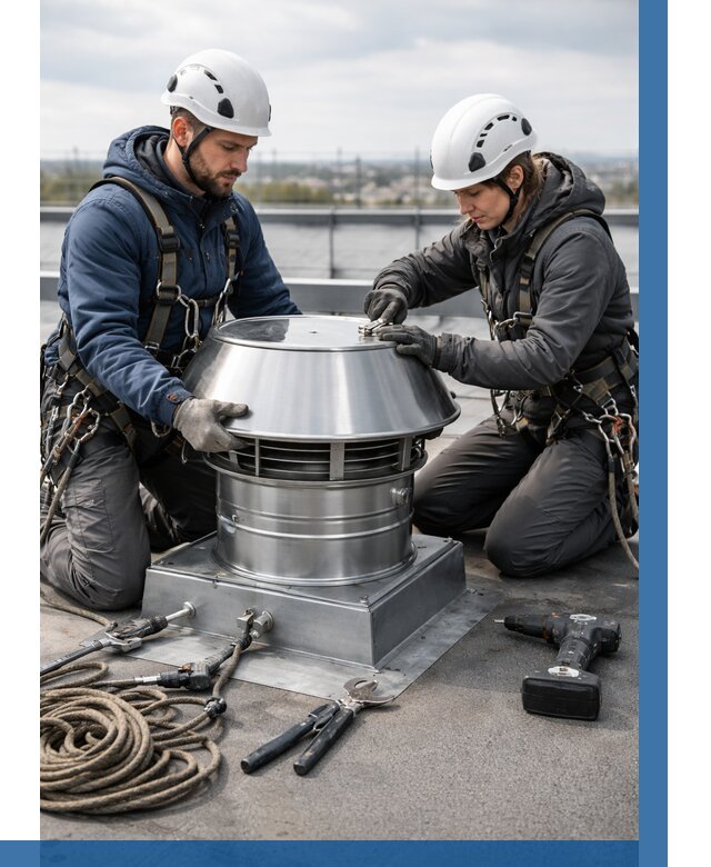 Установка дефлекторов на кровле в Сафонове от 4612 р. | ВЫСОТНИК-Сфн