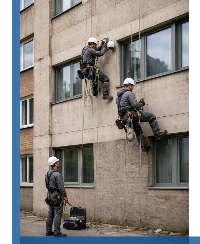 Монтаж фасадных камер видеонаблюдения в Сафонове под ключ