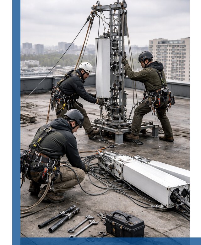 Демонтаж антенн на крыше зданий в Сафонове с гарантией