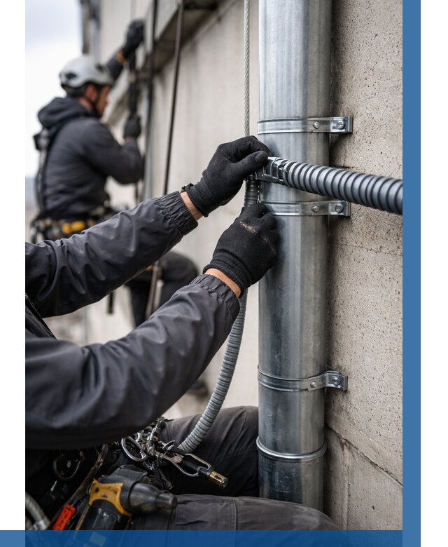 Монтаж гофры для кабеля в Сафонове от 307 р. | ВЫСОТНИК-Сфн